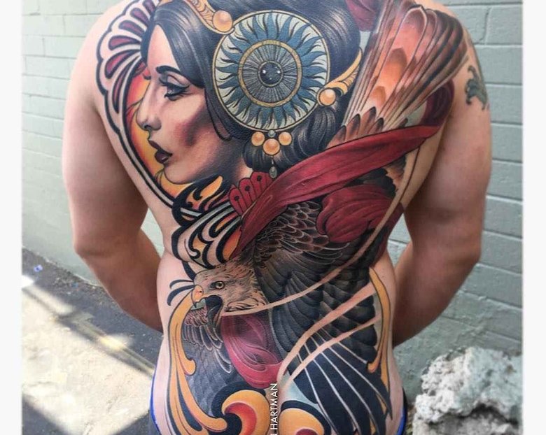 Неотрадиционные тату работы Justin Hartman