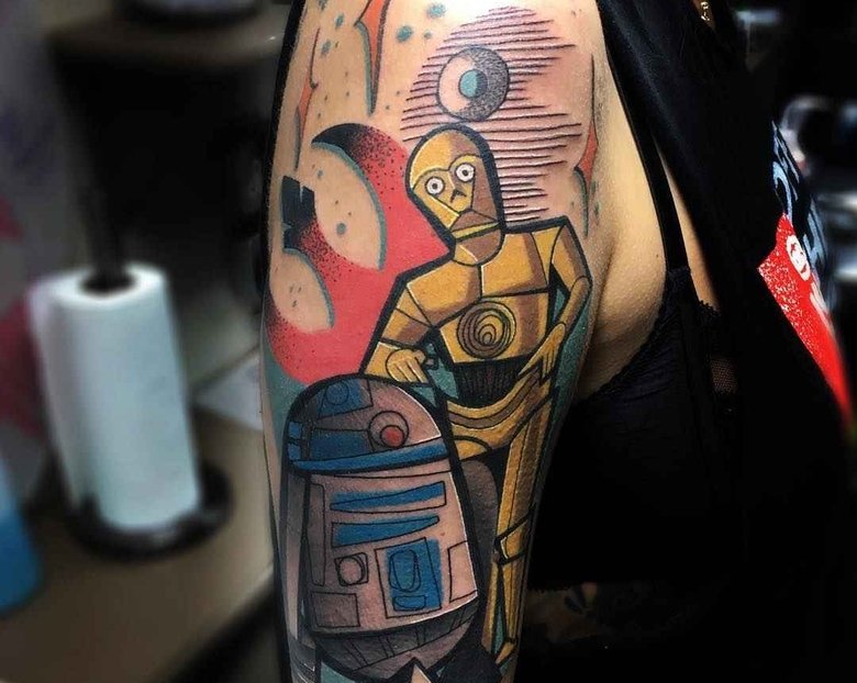 Кубизм в татуировках Mike Boyd