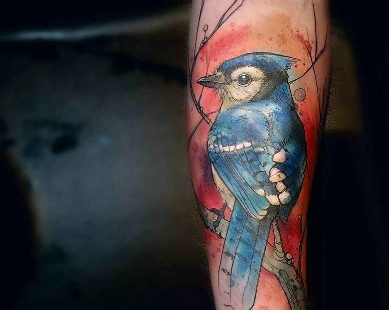 Акварельные татуировки Russell Van Schaick